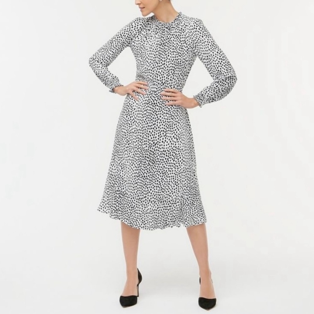 J. Crew Monochrome Long Sleeve Dress